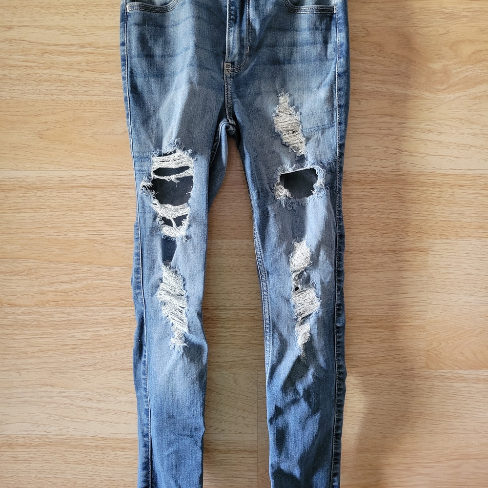 Hollister Light Blue Denim with Brown Leather Patch